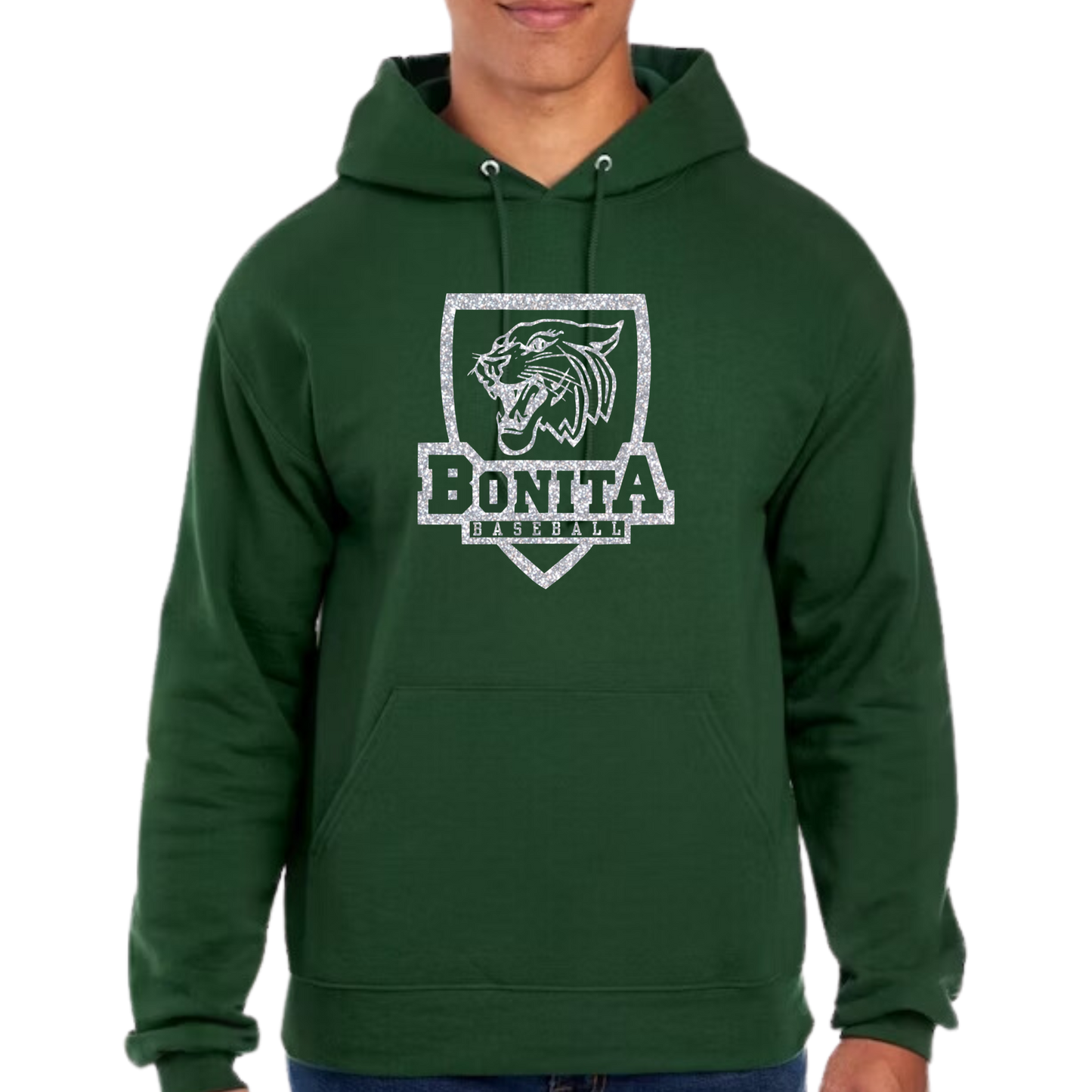 Bearcat Shield Sparkle Hoodie (Customization available.)