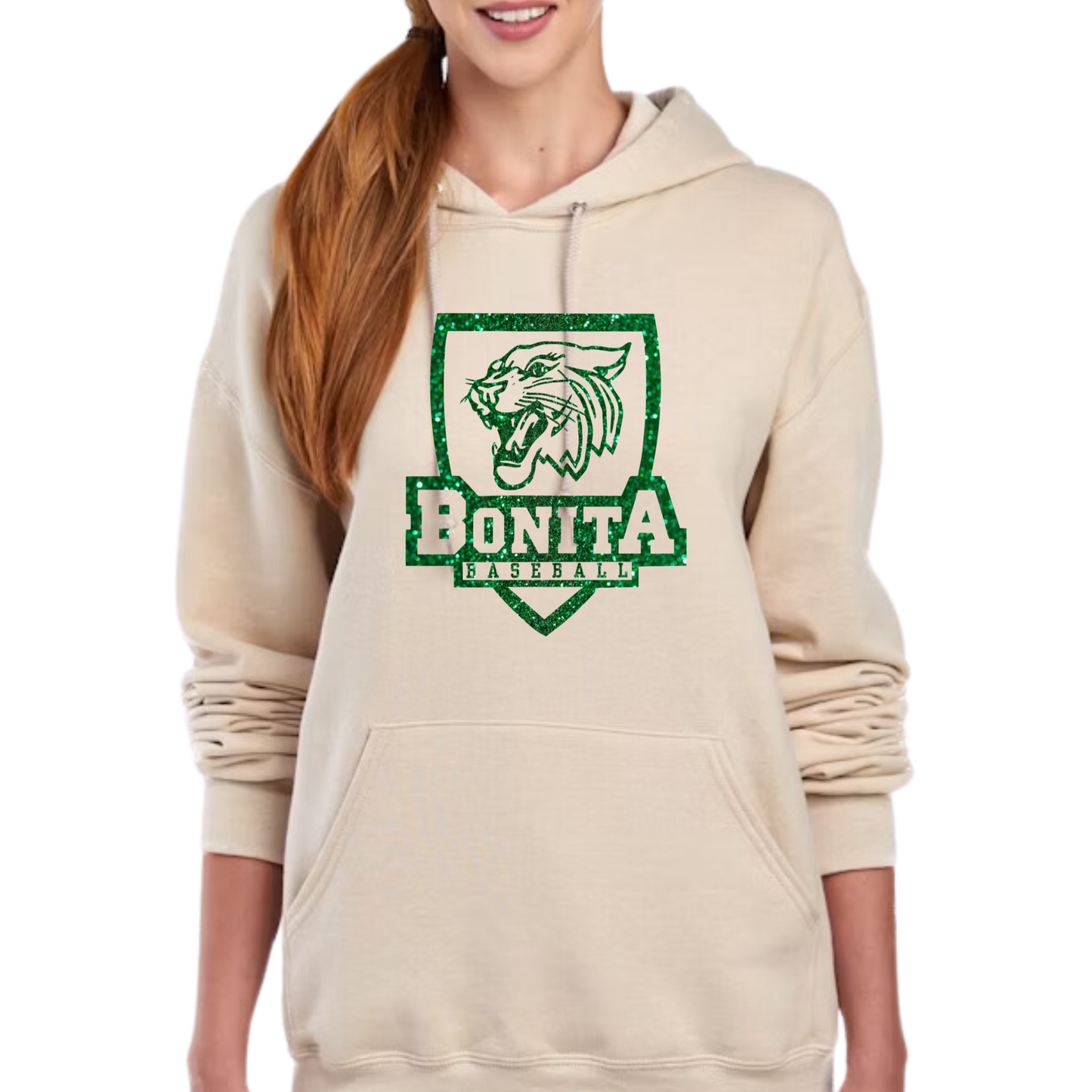 Bearcat Shield Sparkle Hoodie (Customization available.)