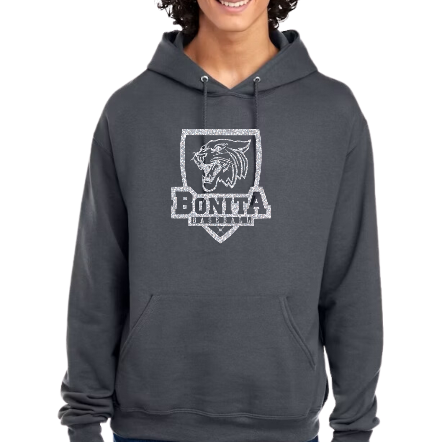 Bearcat Shield Sparkle Hoodie (Customization available.)